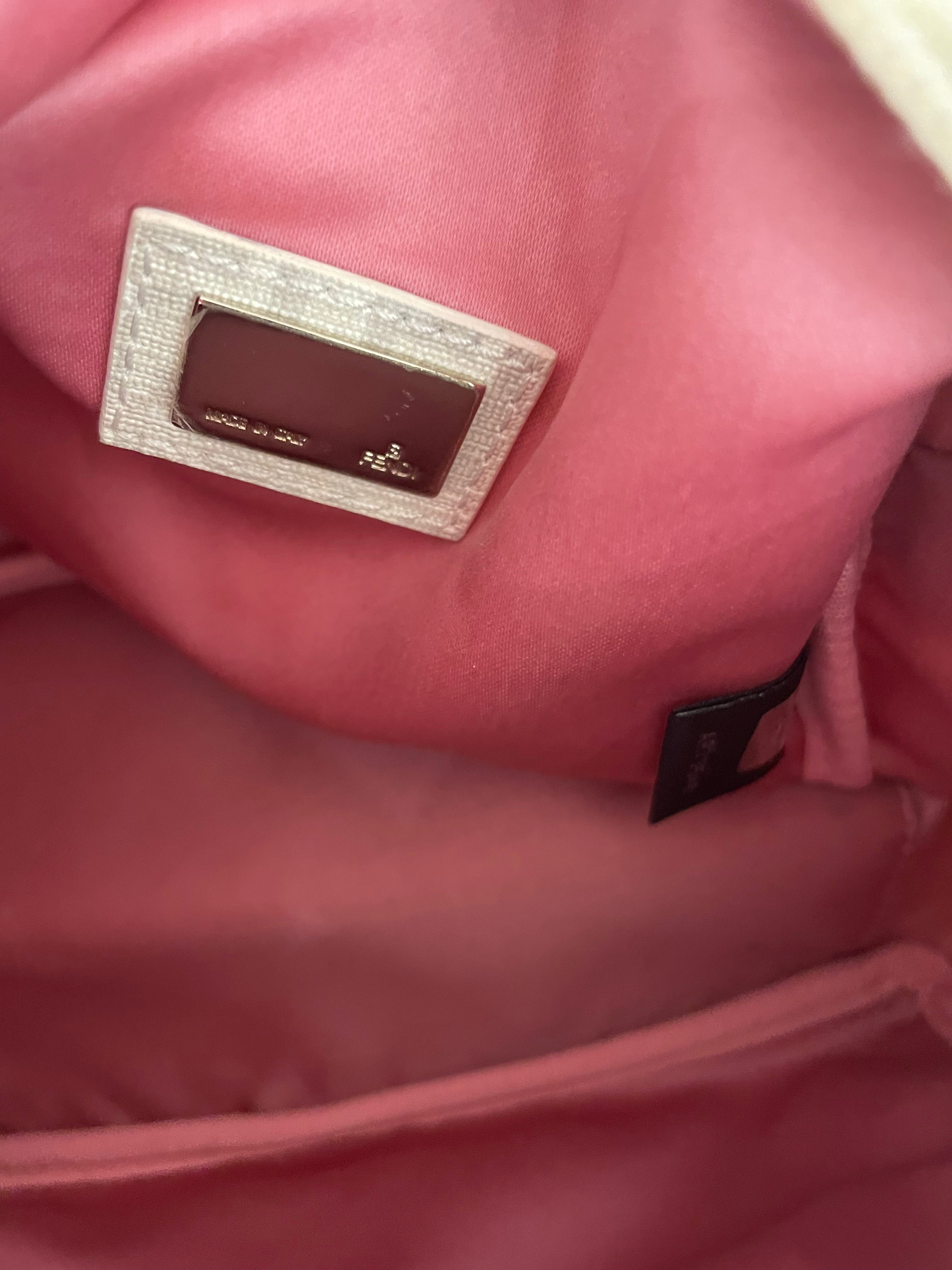 Borsa Fendi zucchino bianco e rosso