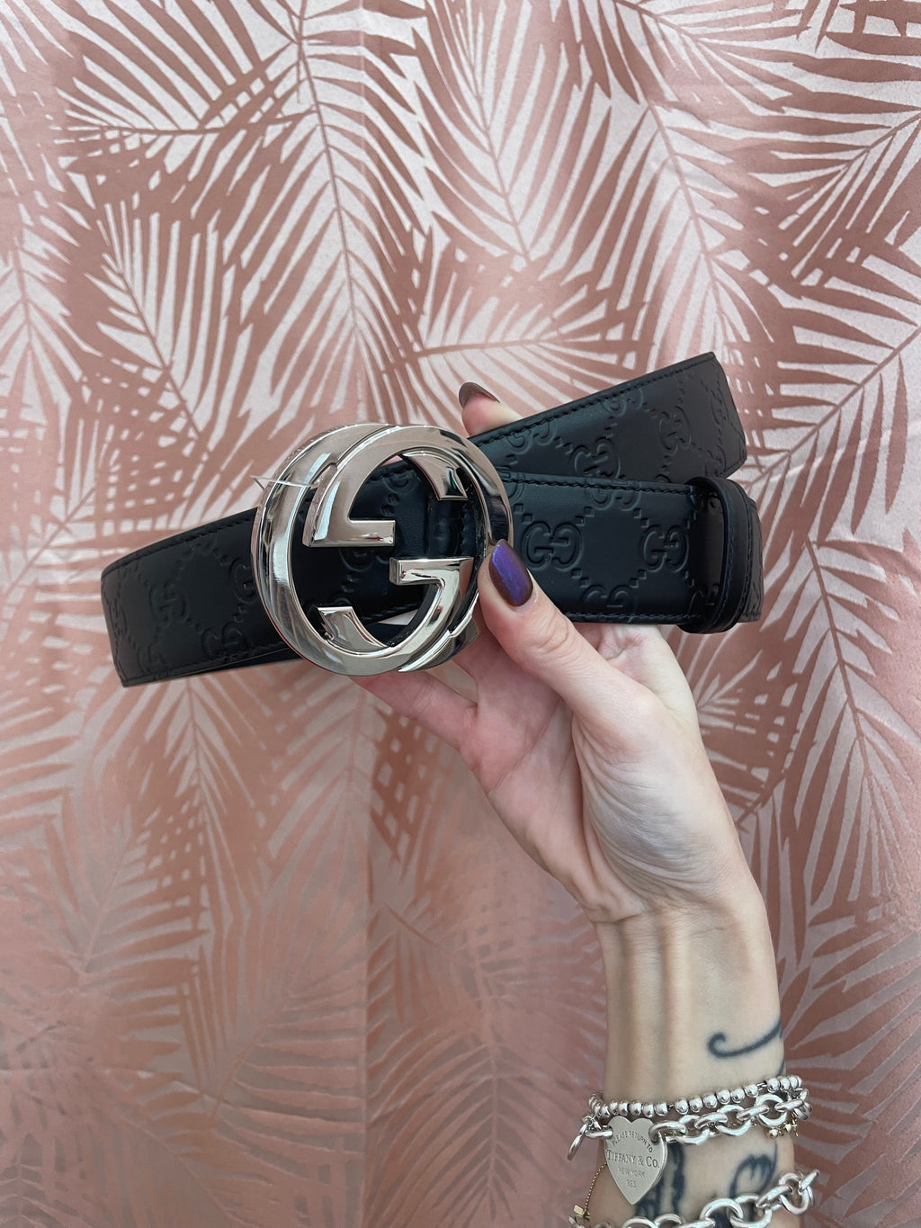 Cintura Gucci interlocking pelle