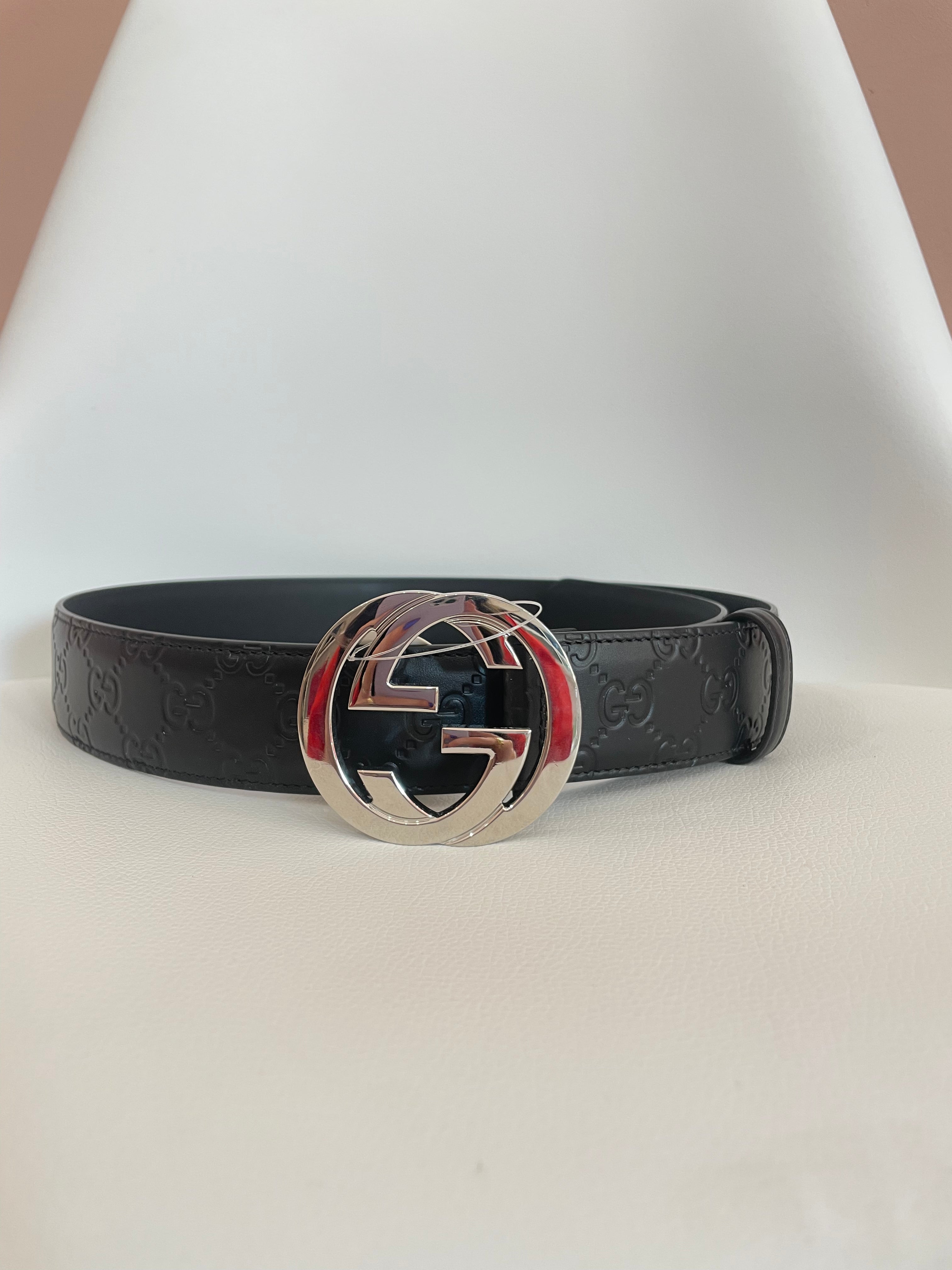 Cintura Gucci interlocking pelle