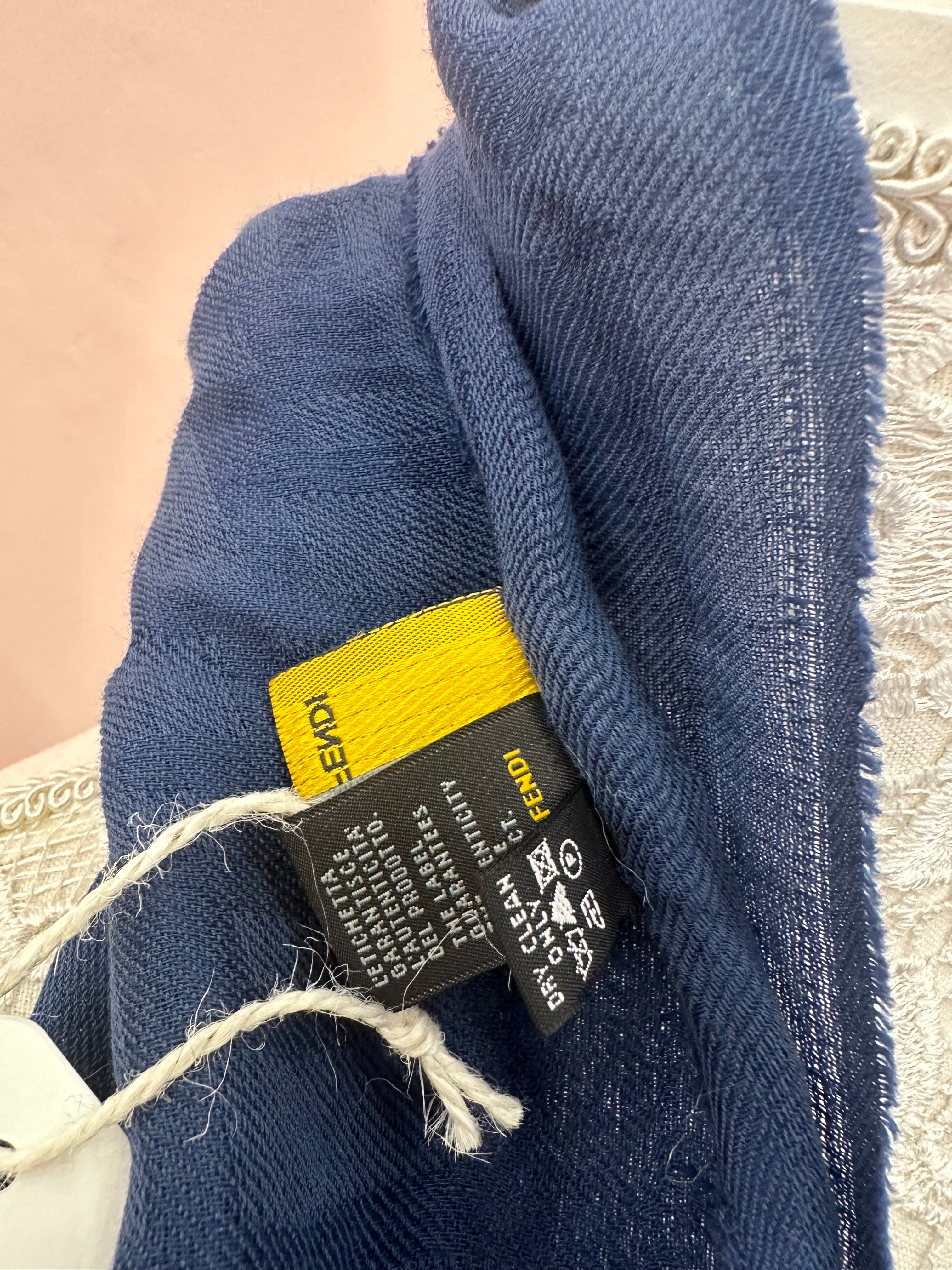 Sciarpa-scialle blu Fendi