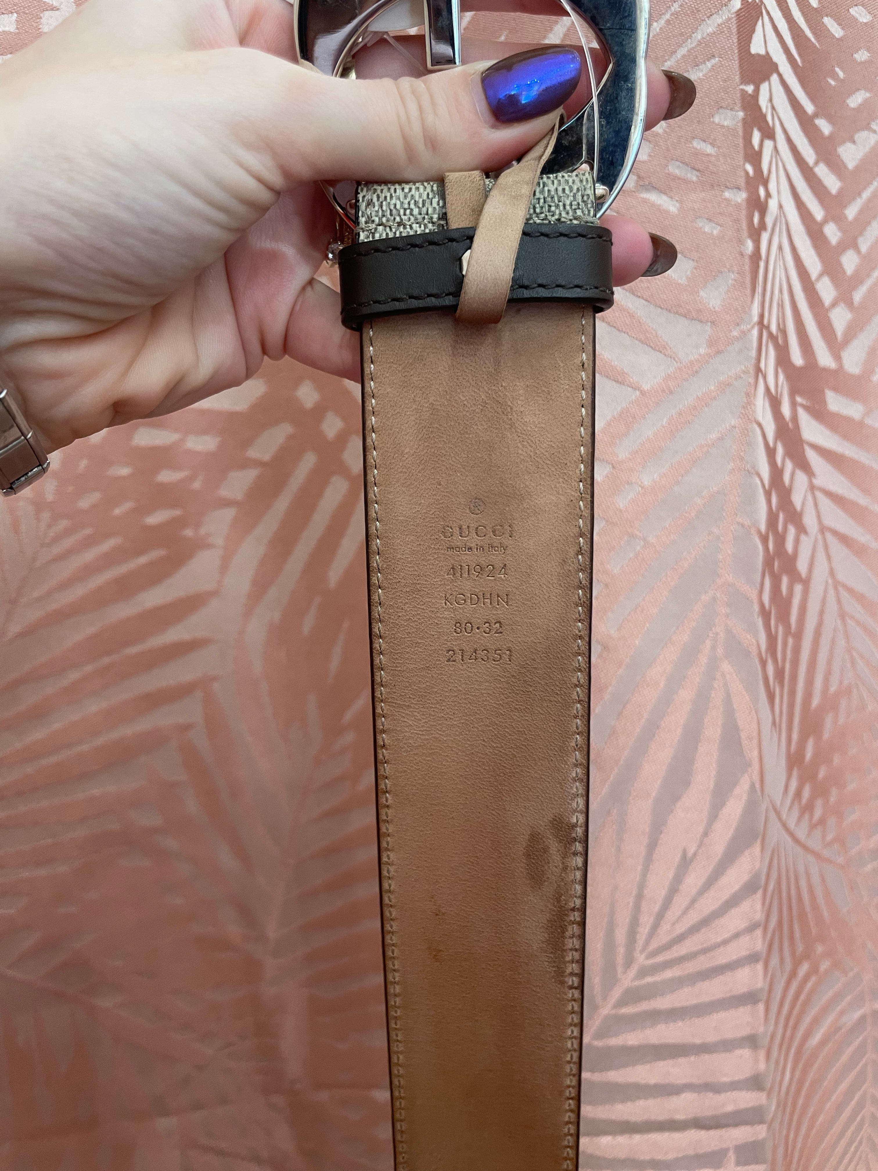 Cintura Gucci interlocking in canvas gg