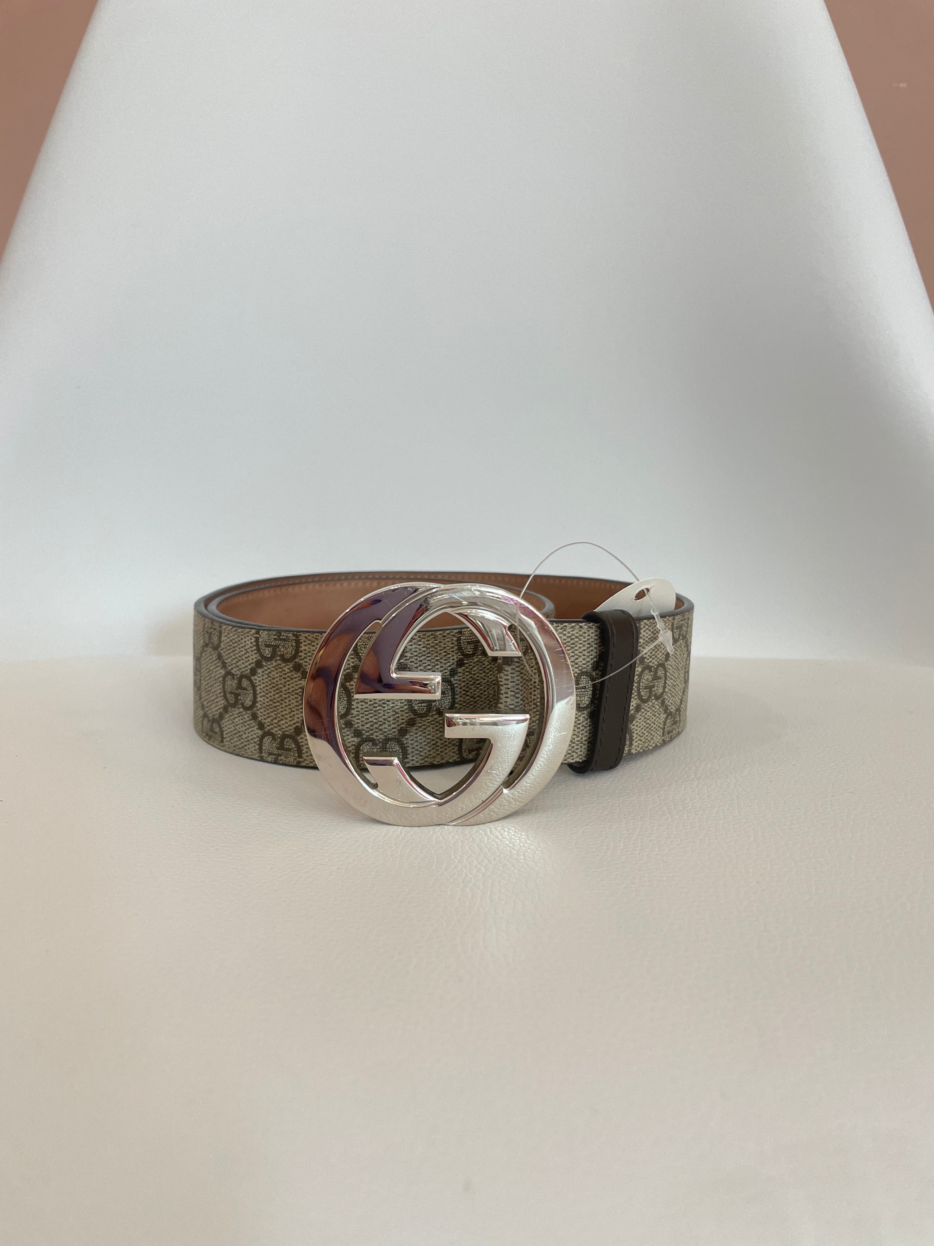 Cintura Gucci interlocking in canvas gg