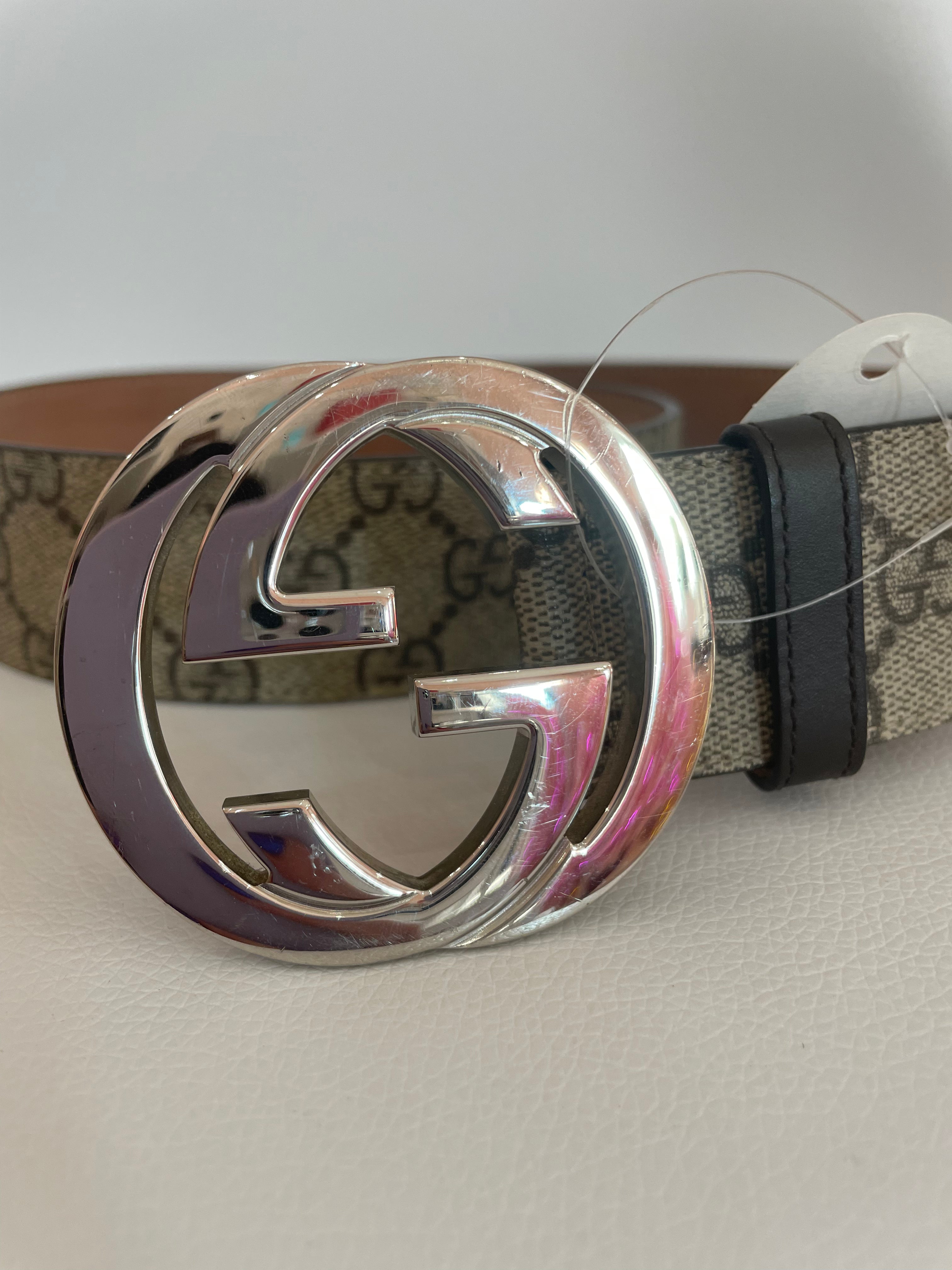 Cintura Gucci interlocking in canvas gg