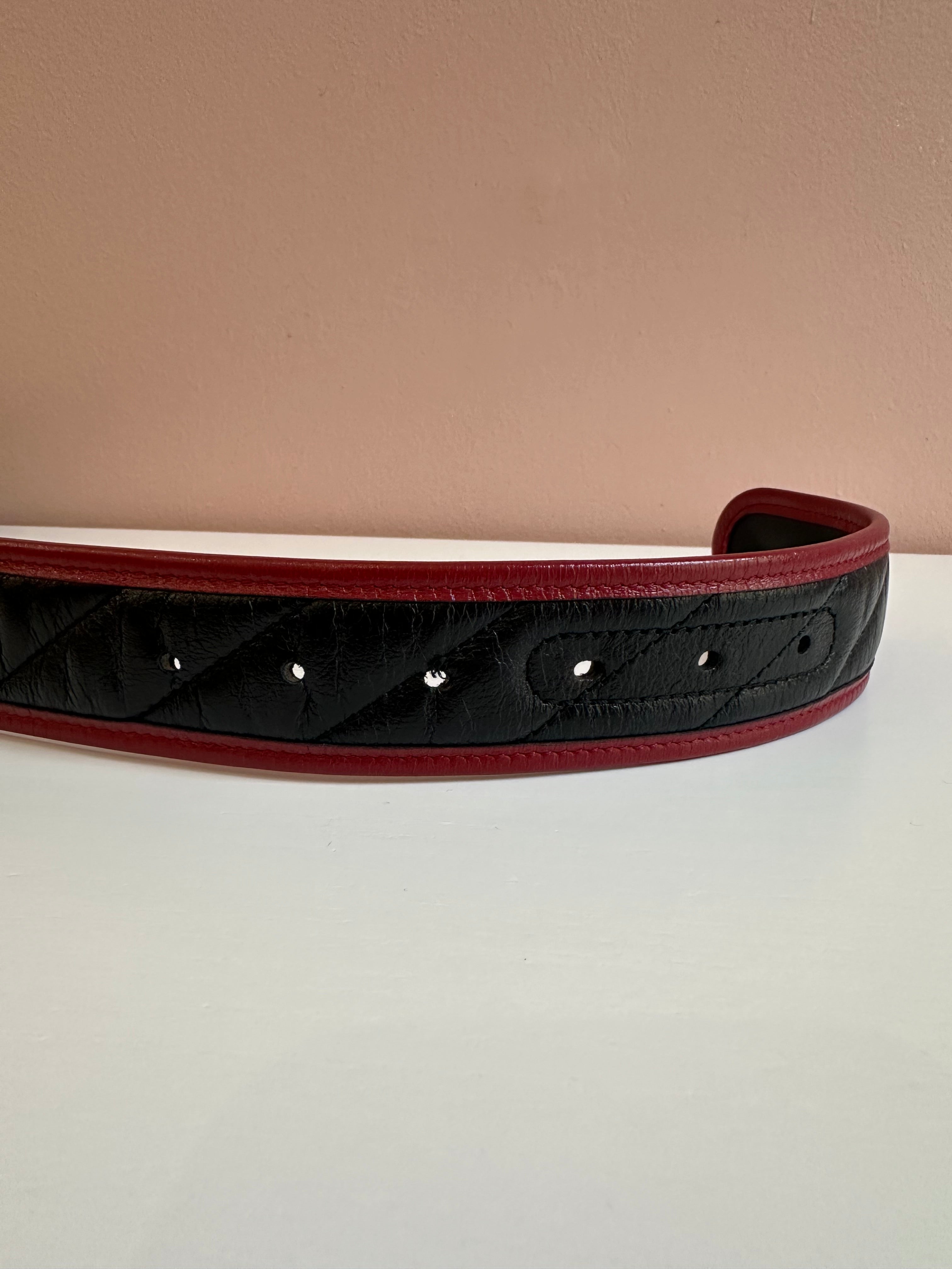 Cintura Gucci marmont ed.limitata torchon nera e bordeaux