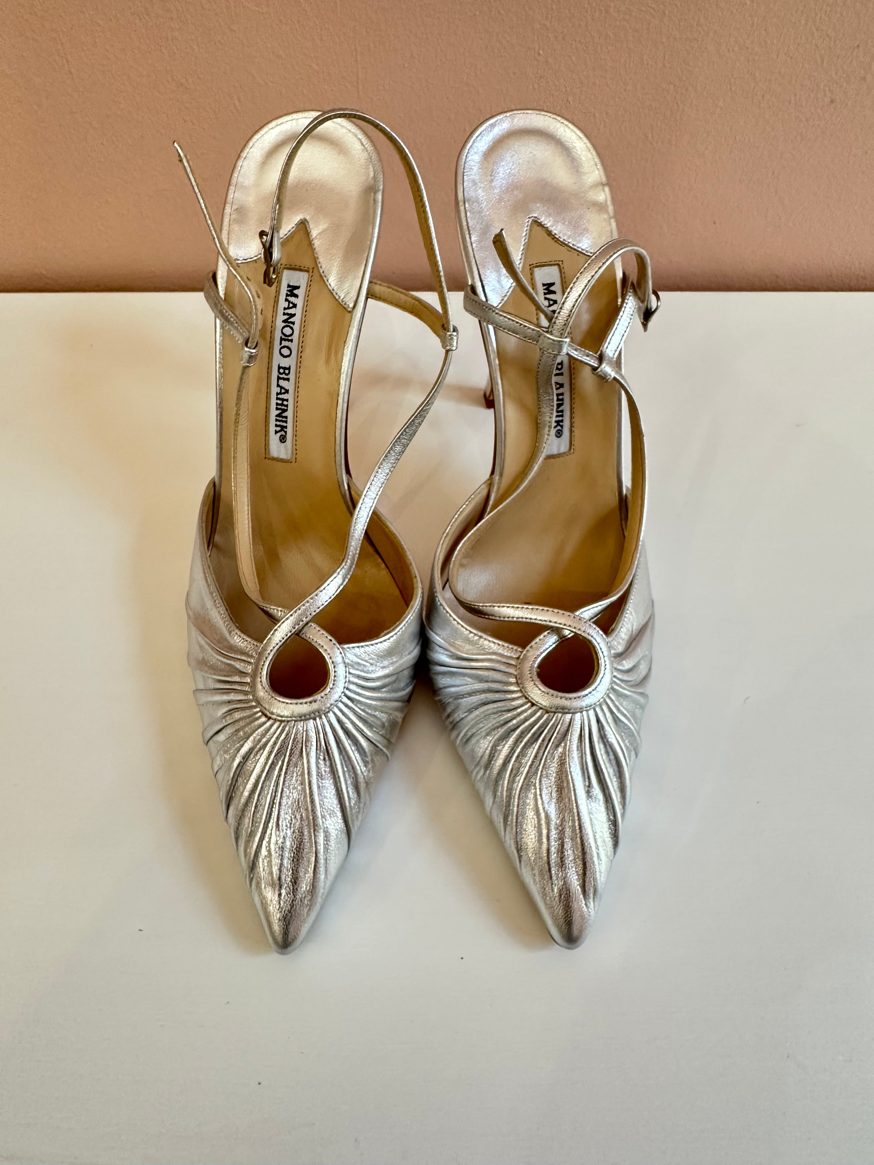 Scarpe Manolo Blahnik decolletè argento