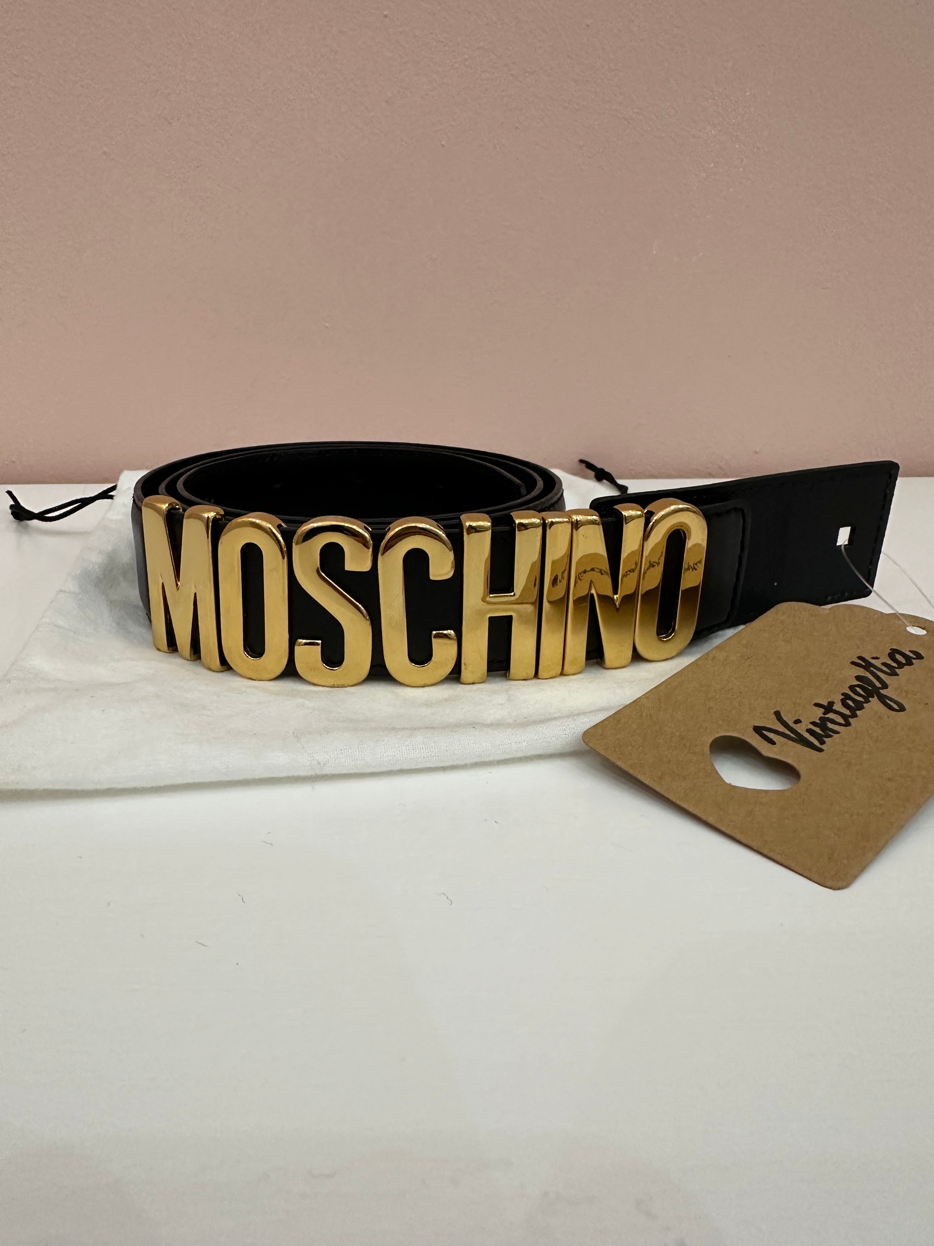 Cintura Moschino pelle nera