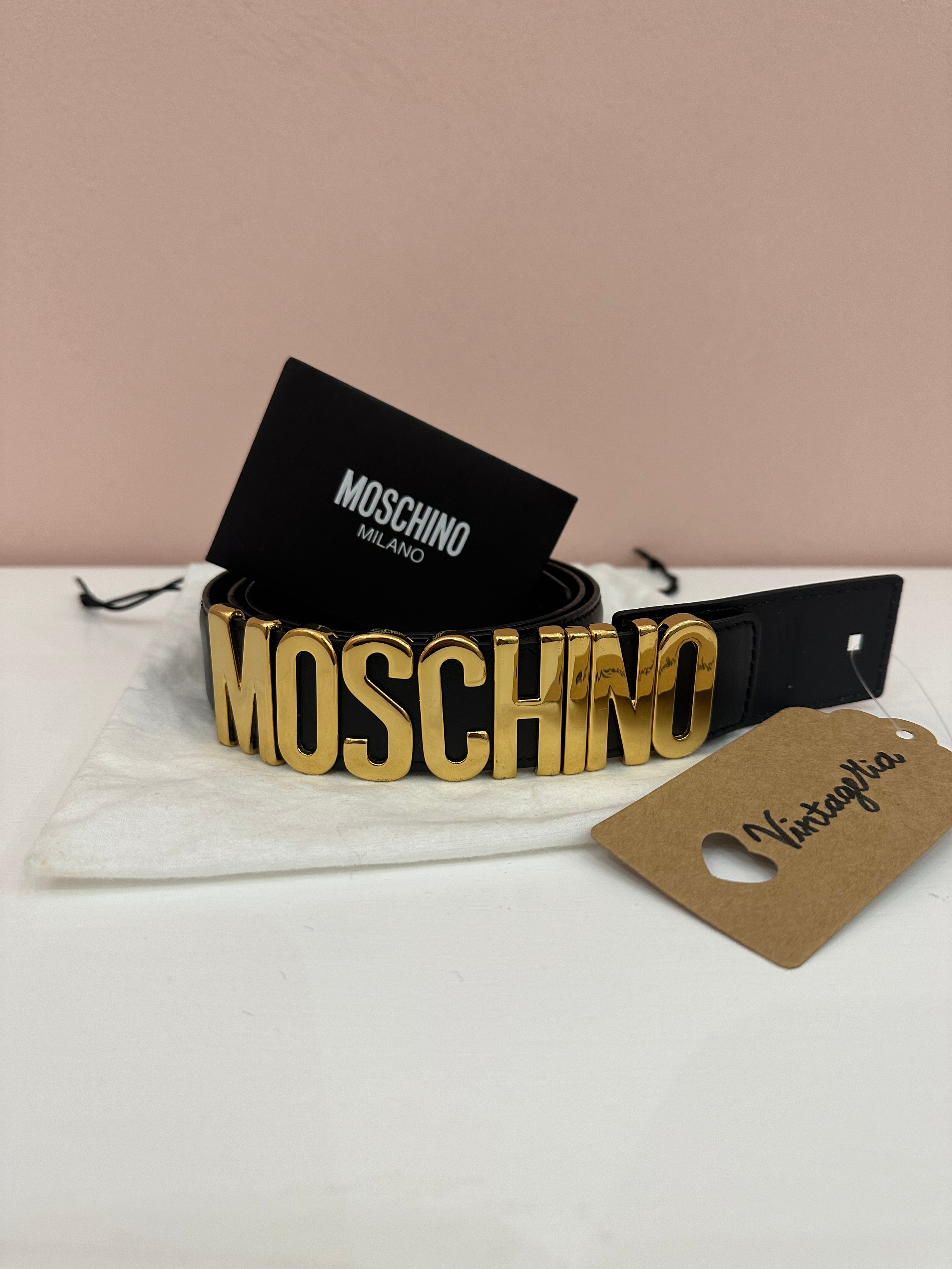 Cintura Moschino pelle nera