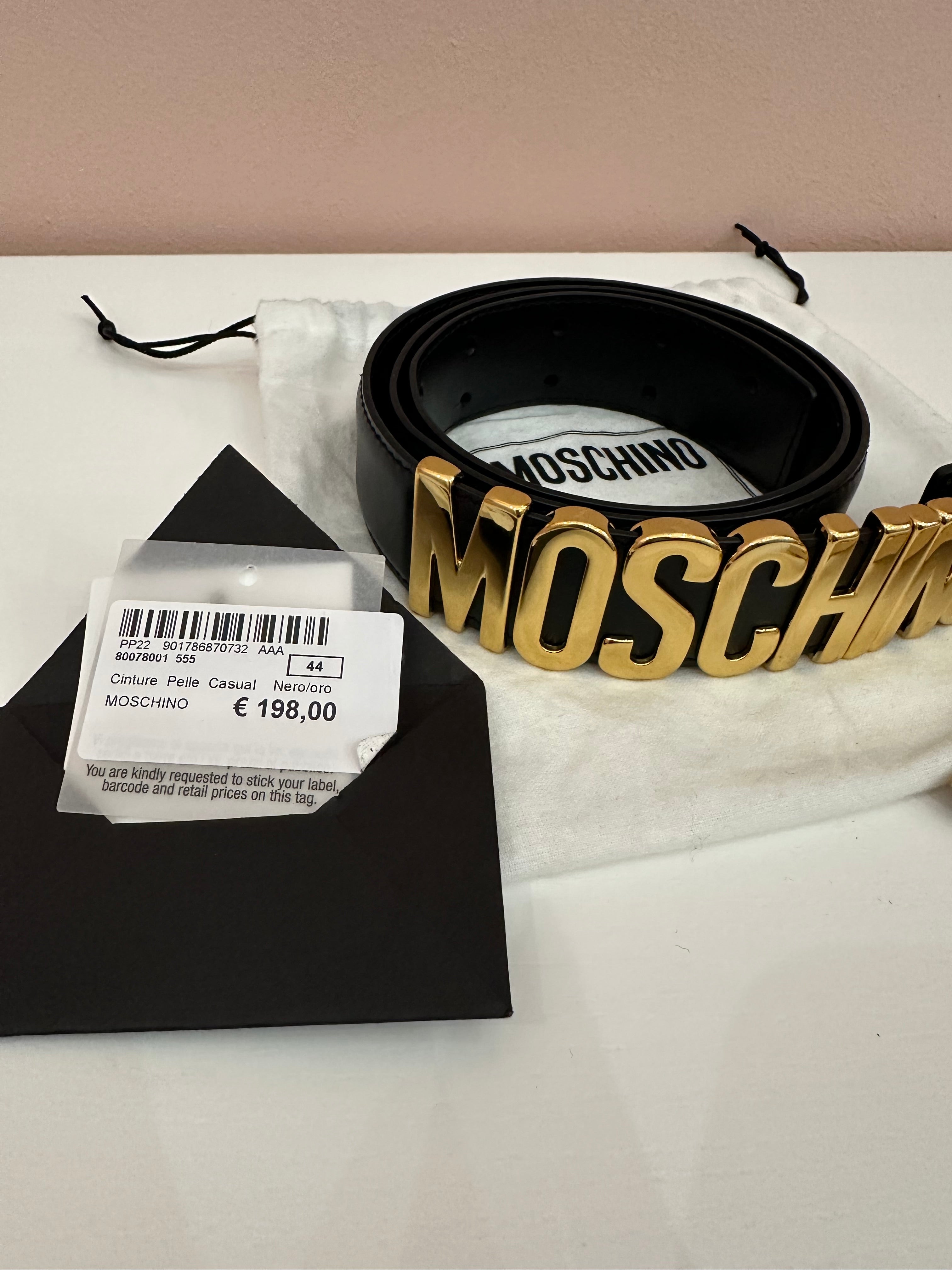 Cintura Moschino pelle nera