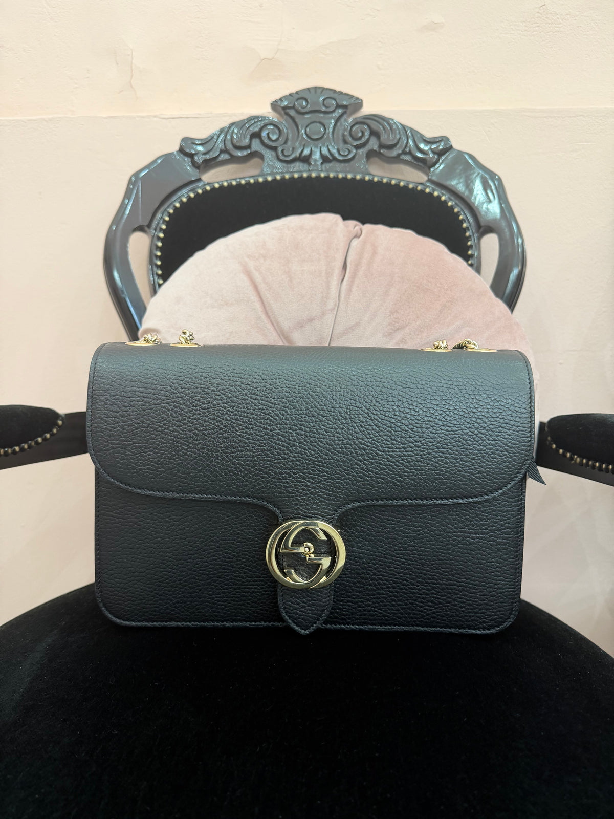Borsa Gucci Interlocking nera