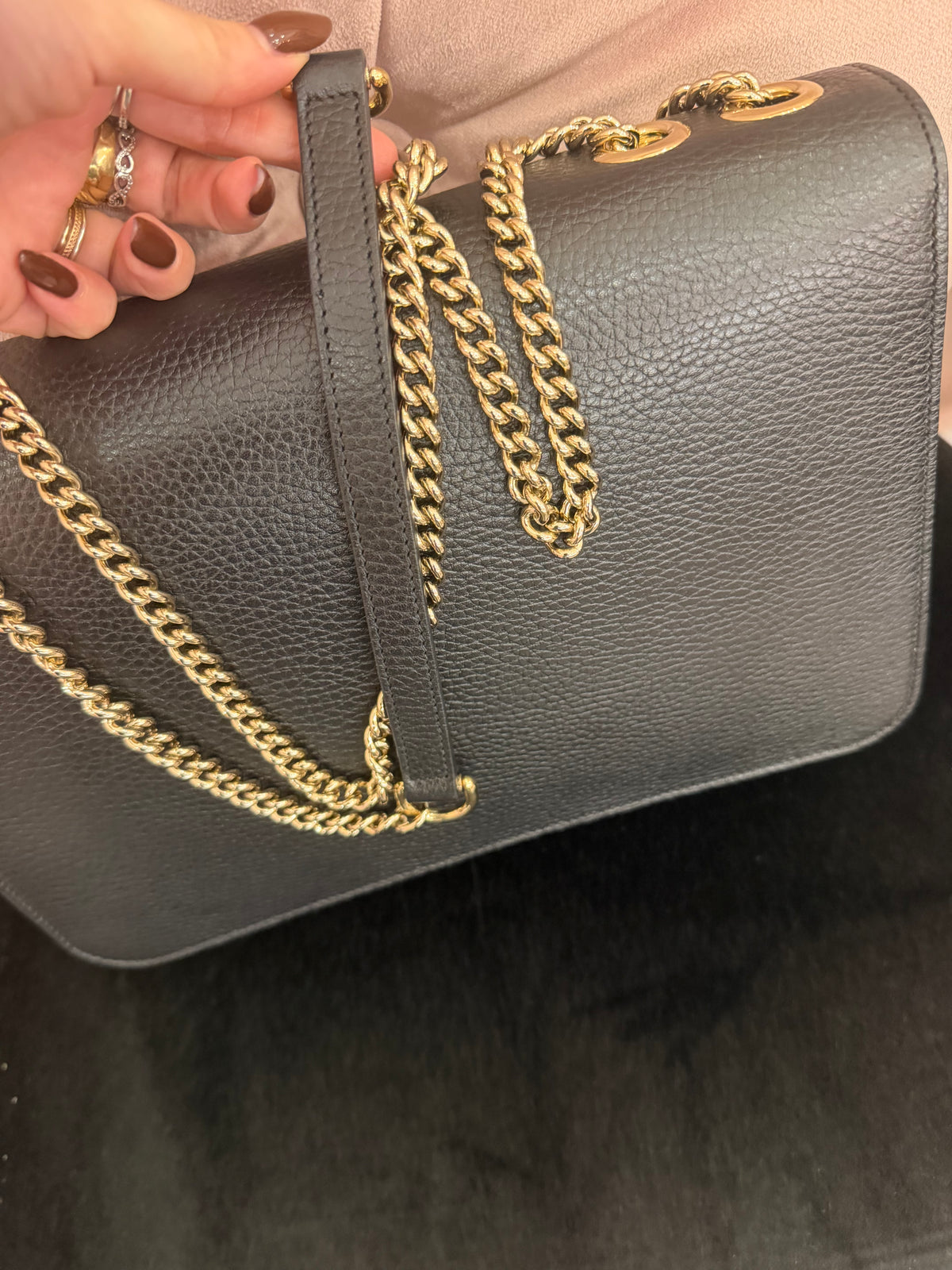Borsa Gucci Interlocking nera