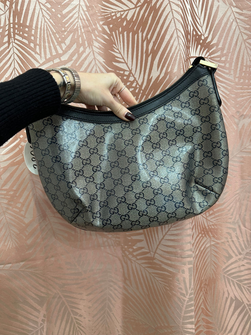 Borsa Gucci hobo in GG blu