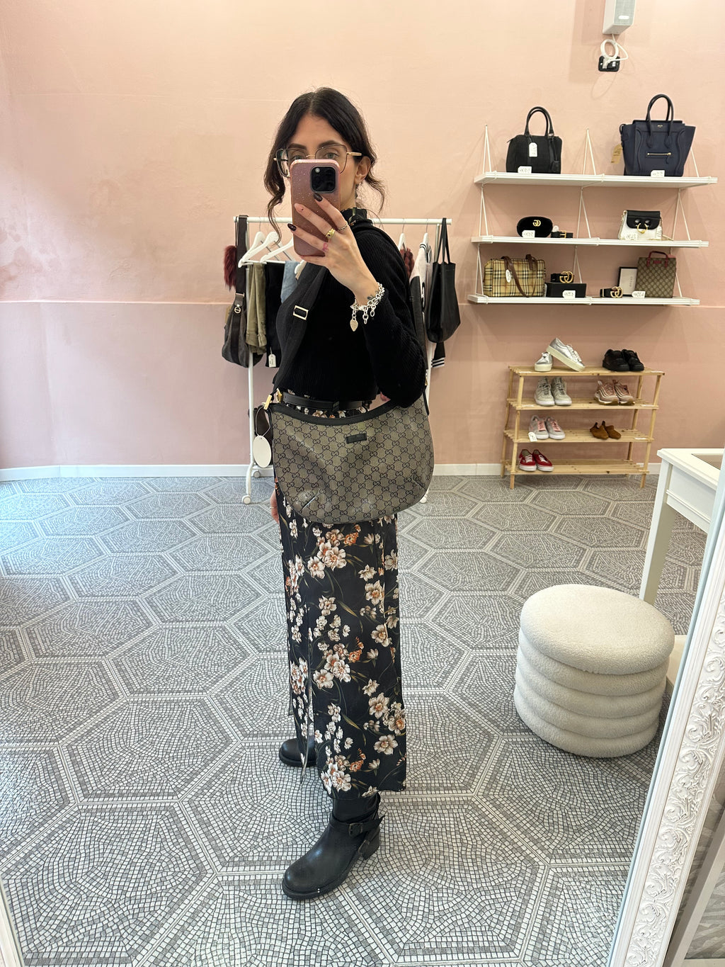 Borsa Gucci hobo in GG blu